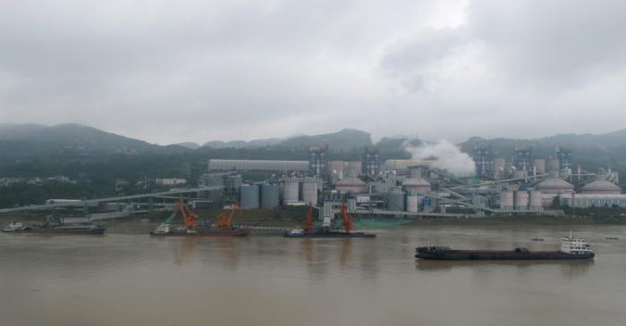 FILE PHOTO: Cement plant is seen by the Yangtze river near Fuling county in Chongqing