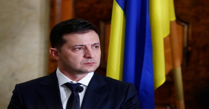 Ukraine's President Zelenskiy attends a news conference in Tallinn