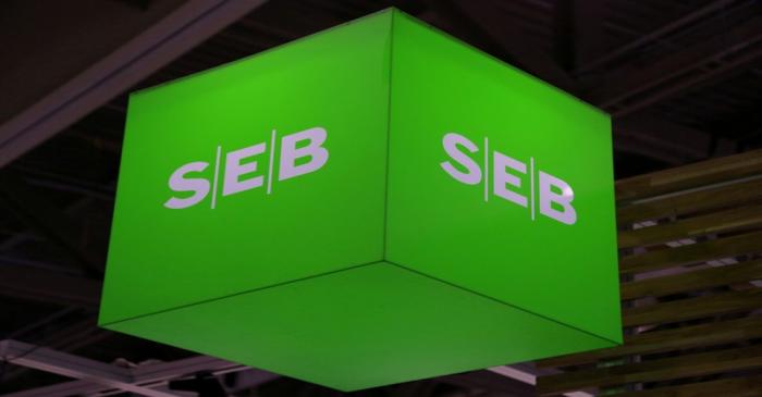 FILE PHOTO: The  logo for Nordic bank SEB Group is seen at the SIBOS banking and financial