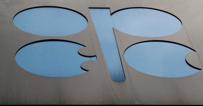 FILE PHOTO: The logo of the Organisation of the Petroleum Exporting Countries (OPEC) sits