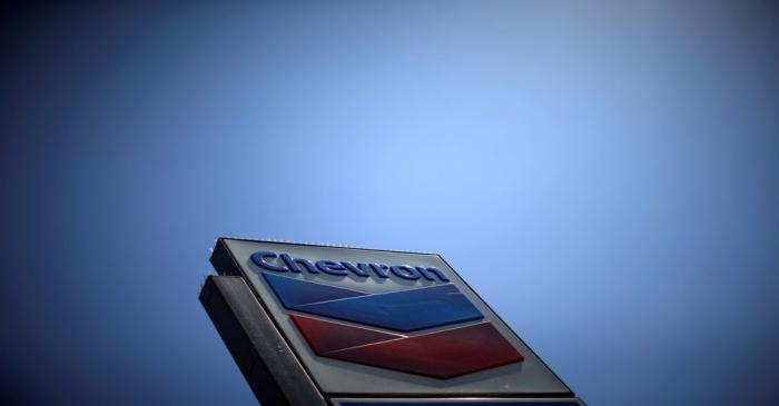 FILE PHOTO: Chevron (CVX)'s logo is seen in Los Angeles