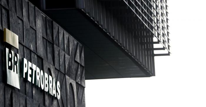 FILE PHOTO: A logo of Brazil's state-run Petrobras oil company is seen at their headquarters in