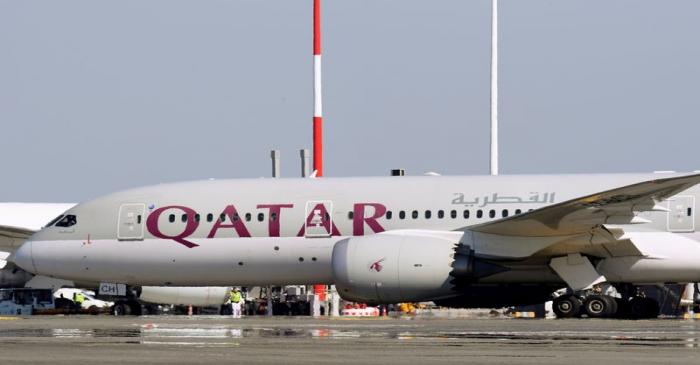 FILE PHOTO: A Qatar Airways Boeing 787 airplane is pictured at Leonardo da Vinci-Fiumicino