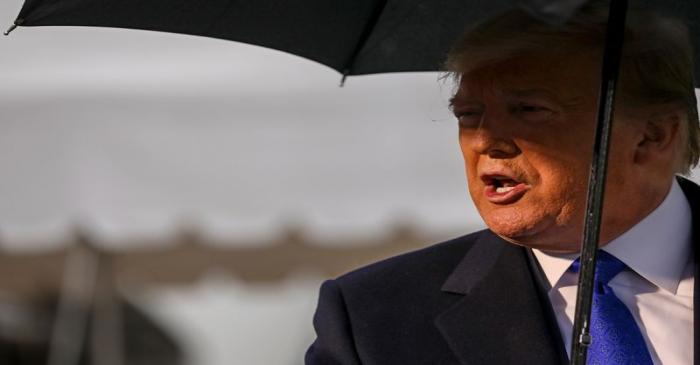 U.S. President Trump departs for travel to the United Kingdom at the White House in Washington