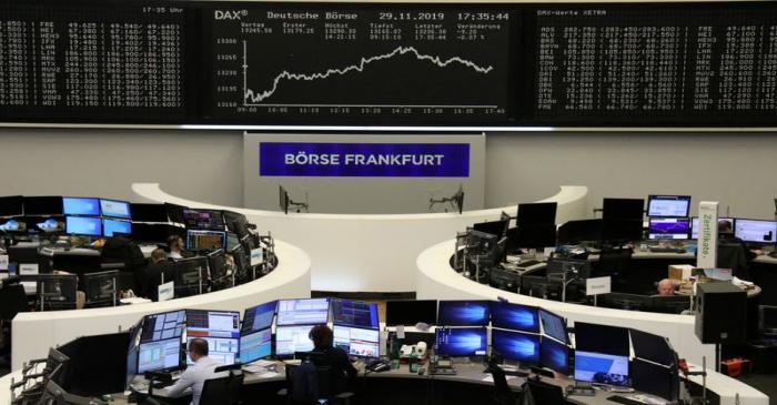 The German share price index DAX graph is pictured at the stock exchange in Frankfurt