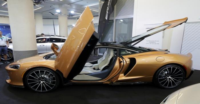FILE PHOTO: The McLaren Grand Tourer is seen during a world premiere at the Top Marques fair in