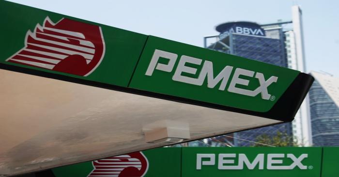 A Pemex gas station is seen in Mexico City