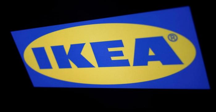 FILE PHOTO: The logo of the Swedish furniture giant IKEA is seen in Mexico City