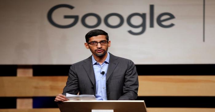 FILE PHOTO: Google CEO Pichai speaks at El Centro College in Dallas