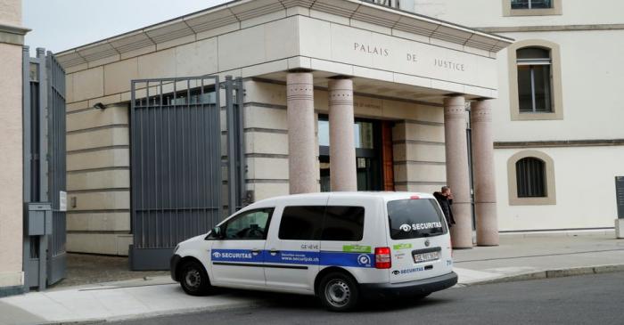 FILE PHOTO: A car of private security firm Securitas arrives at the Courthouse in Geneva
