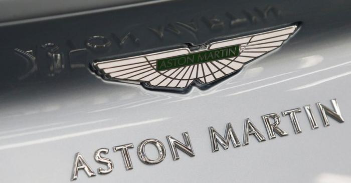 FILE PHOTO:  Aston Martin logo is pictured at the company's world headquarters in Gaydon