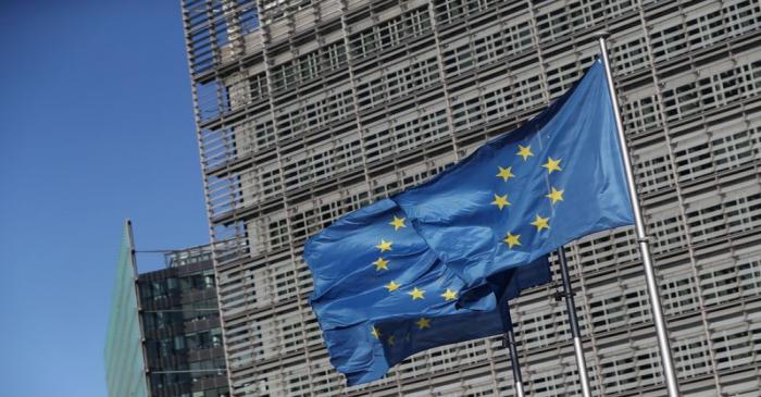 European Flags flutter outside the EU Commission headquarters ahead of the European Union