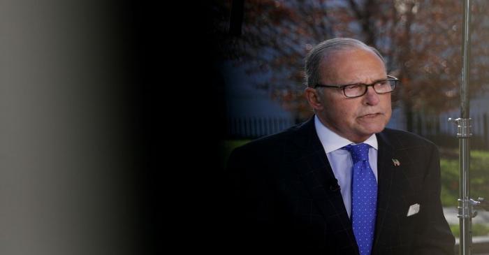 Director of the National Economic Council Larry Kudlow speaks to the media at the White House