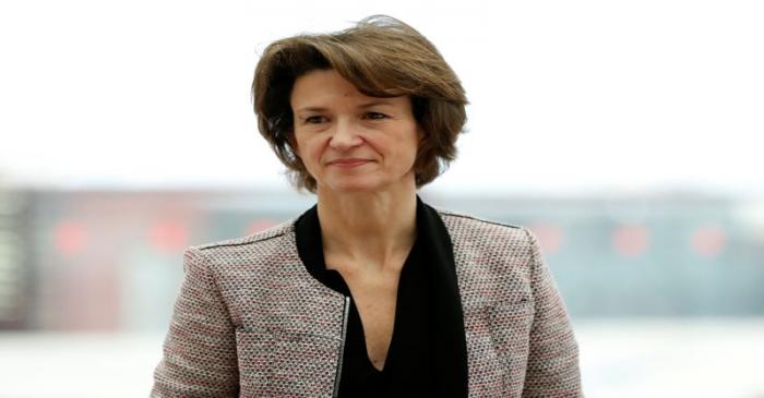 Isabelle Kocher, CEO of Engie, attends a news conference in Paris