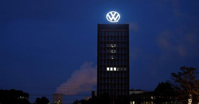 FILE PHOTO: A new logo of German carmaker Volkswagen is unveiled at the VW headquarters in