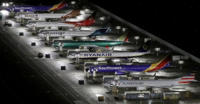 FILE PHOTO: Aerial photos show Boeing 737 Max airplanes on the tarmac in Seattle
