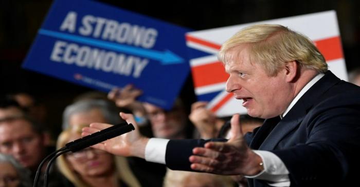 Britain's PM Johnson campaigns in Manchester