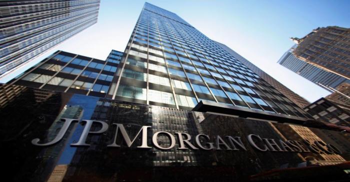FILE PHOTO: A JP Morgan Chase & Co sign is seen outside their headquarters in New York