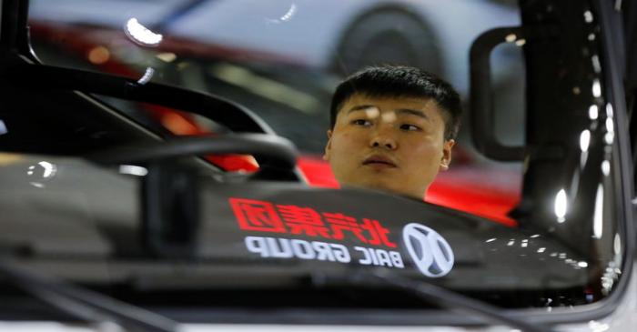 FILE PHOTO: BAIC Group automobile maker truck at the IEEV New Energy Vehicles Exhibition in