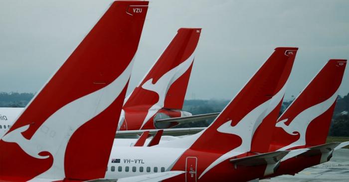 FILE PHOTO: Qantas aircraft are seen on the tarmac at Melbourne International Airport in