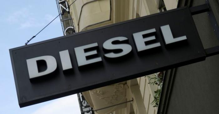 The logo of Italian clothing manufacturer Diesel is seen outside a store in Vienna