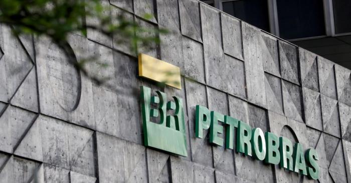 FILE PHOTO: A logo of Brazil's state-run Petrobras oil company is seen at their headquarters in