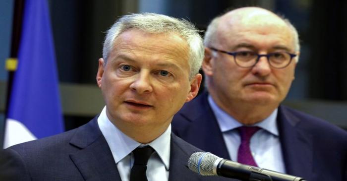 French Finance Minister Bruno Le Maire meets European Trade Commissioner Phil Hogan at the