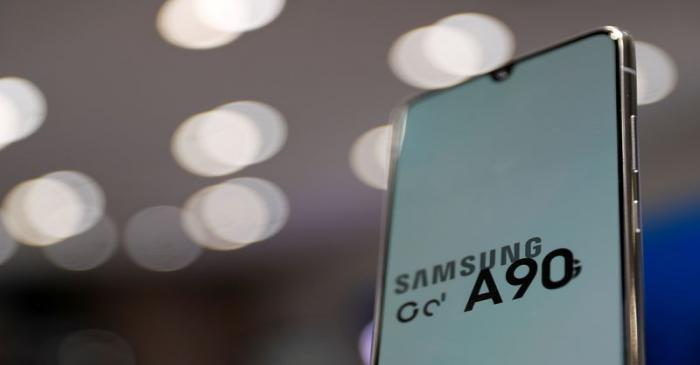 FILE PHOTO: Samsung Electronic's Galaxy A90 is seen on display at a Samsung store in Seoul