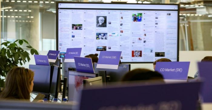 FILE PHOTO: General view of Facebook's elections operation centre in Dublin