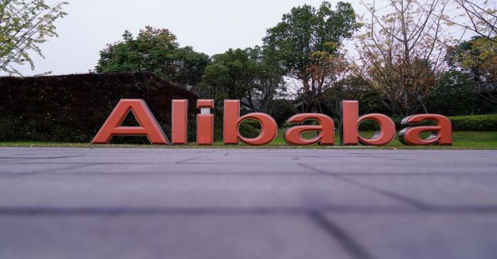 A logo of Alibaba Group is seen at the company's headquarters in Hangzhou