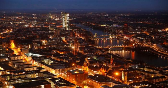 FILE PHOTO: A general view shows the city center of Frankfurt