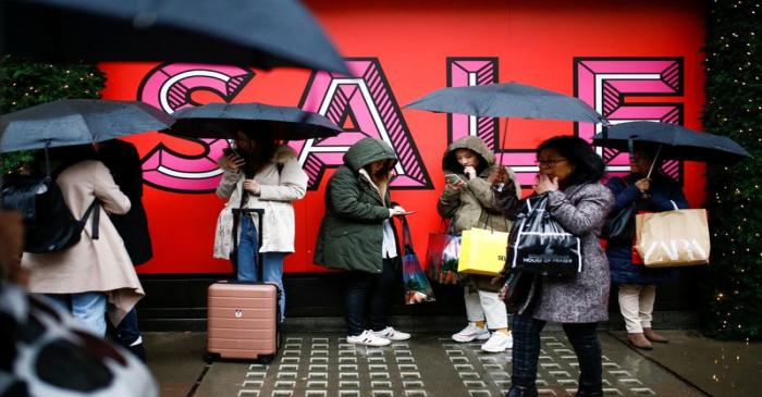 Shoppers on Oxford Street during Boxing Day sales in central London