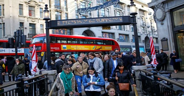 People shopping on Oxford Street in central London