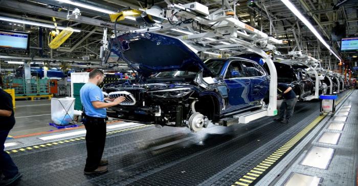 FILE PHOTO: X model SUVs being built on the assembly line at the BMW manufacturing facility in