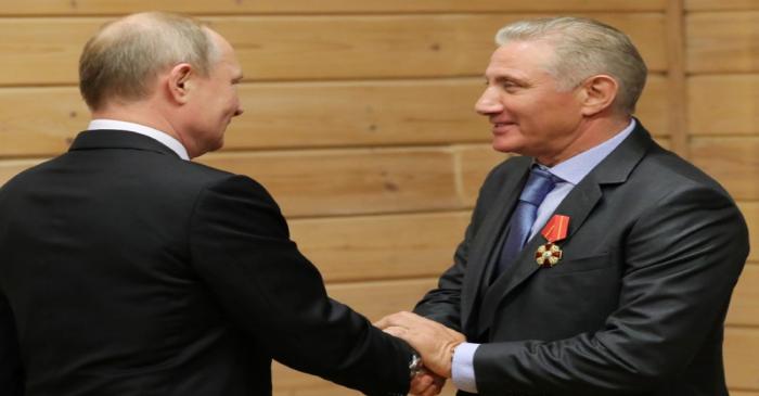 Russian President Putin awards Vice President of the Judo Federation of Russia Rotenberg in