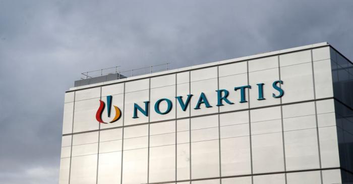 FILE PHOTO: Logo is seen at new factory of Novartis in Stein