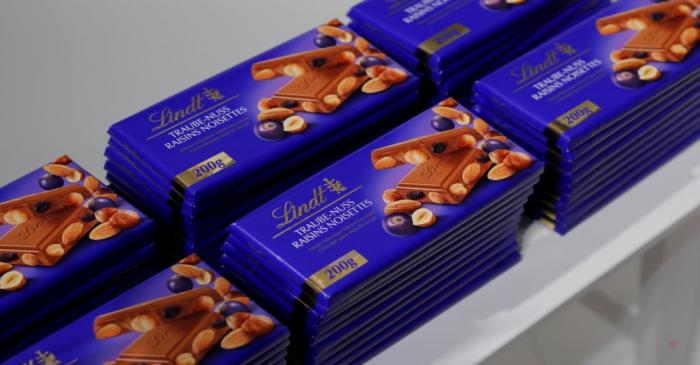 FILE PHOTO: Raisins noisettes chocolates are displayed during the annual news conference of