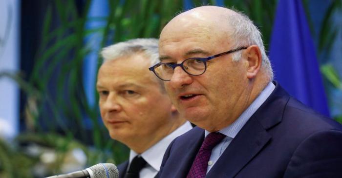 French Finance Minister Bruno Le Maire meets European Trade Commissioner Phil Hogan at the