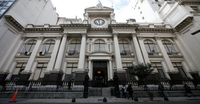 A general view of the facade of Argentina's Central Bank, in Buenos Aires