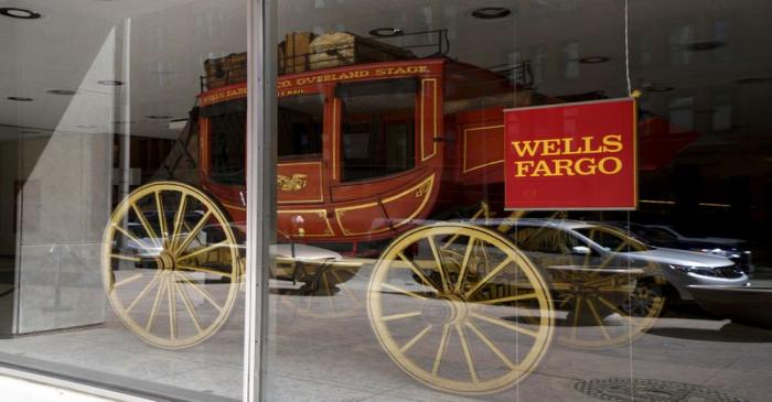 FILE PHOTO: An 1860's era stagecoach is displayed at the Wells Fargo & Co. bank in downtown
