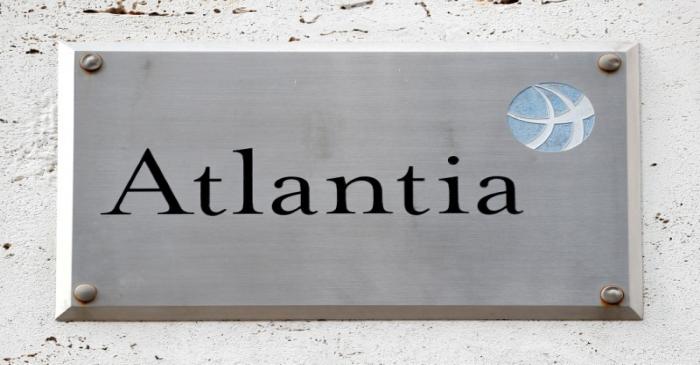 FILE PHOTO: A logo of the Atlantia Group is seen outside their headquarters in Rome