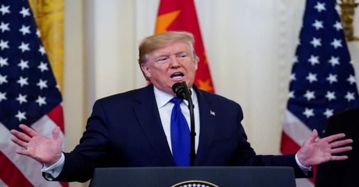 U.S. President Trump hosts U.S.-China trade signing ceremony at the White House in Washington