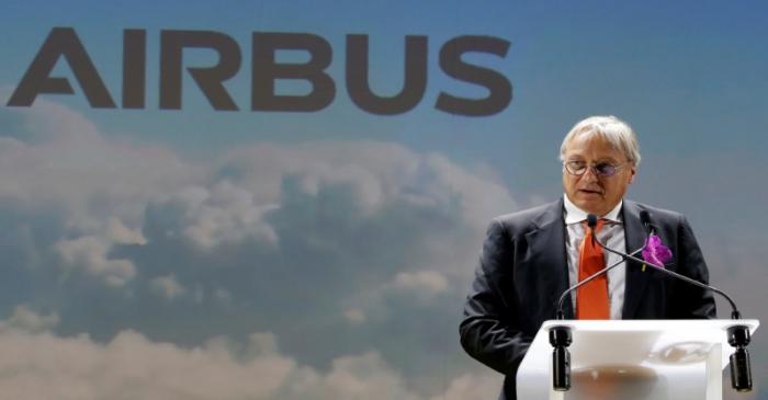 FILE PHOTO:  Christian Scherer, Airbus Chief Commercial Officer, speaks during a news