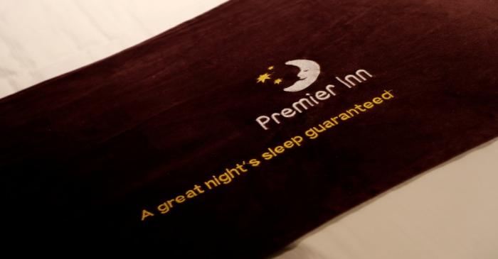 FILE PHOTO: A bed is seen at a Premier Inn hotel in Liverpool