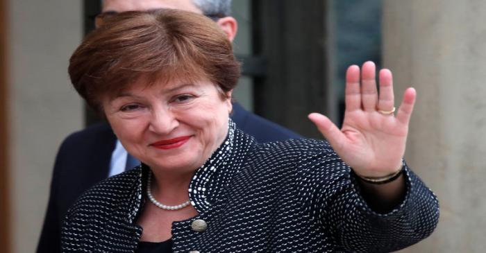 French President Macron meets IMF Managing Director Kristalina Georgieva