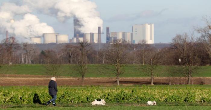 Steam rises from Neurath lignite power plant