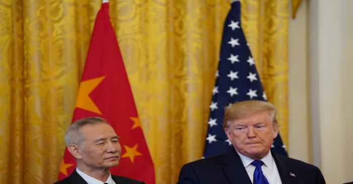 U.S. President Trump hosts U.S.-China trade signing ceremony at the White House in Washington