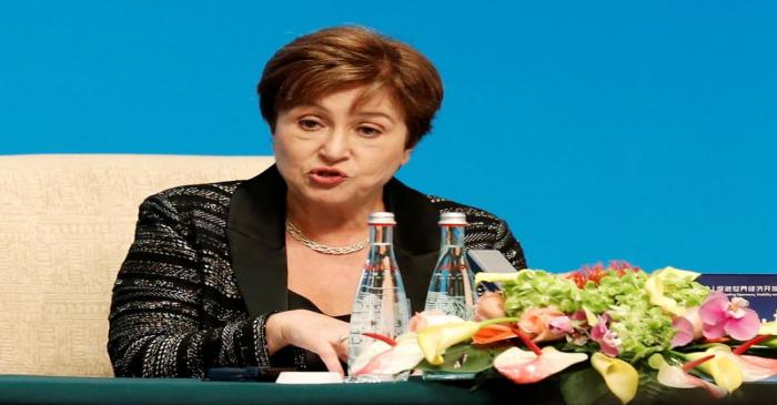 FILE PHOTO: IMF Managing Director Kristalina Georgieva speaks at a news conference following