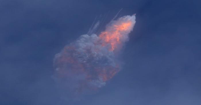 A SpaceX Falcon 9 rocket engine self-destructs after jettisoning the Crew Dragon astronaut