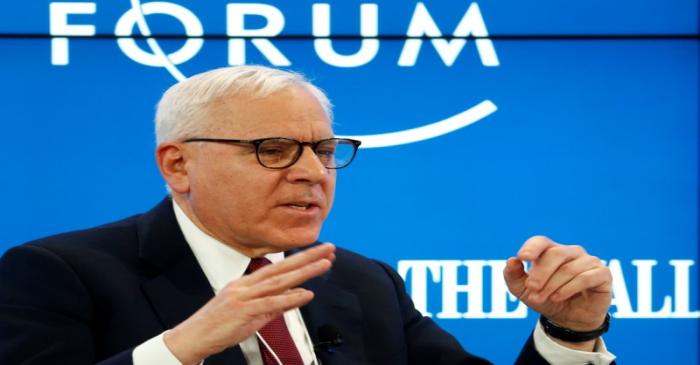 FILE PHOTO: Rubenstein Co-CEO of the Carlyle Group attends the WEF annual meeting in Davos